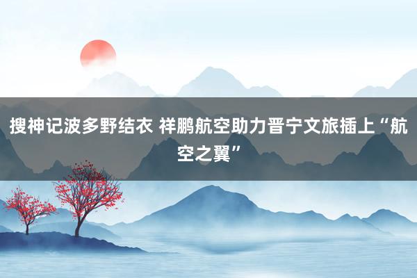 搜神记波多野结衣 祥鹏航空助力晋宁文旅插上“航空之翼”