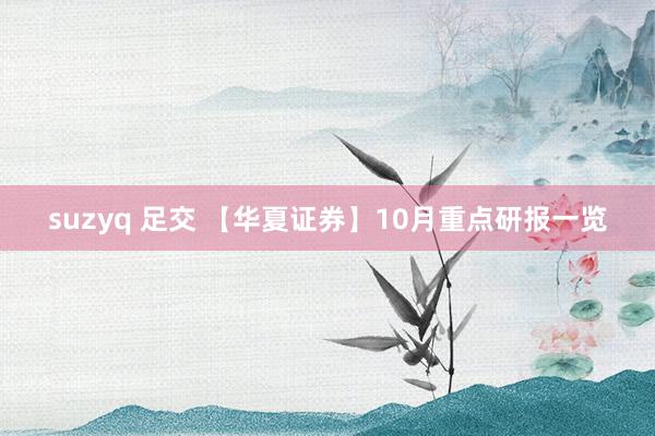 suzyq 足交 【华夏证券】10月重点研报一览