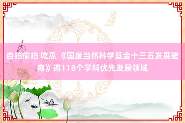 自拍偷拍 吃瓜 《国度当然科学基金十三五发展磋商》遴118个学科优先发展领域