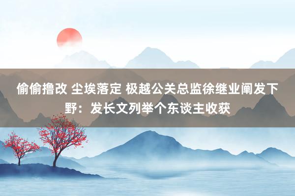 偷偷撸改 尘埃落定 极越公关总监徐继业阐发下野：发长文列举个东谈主收获